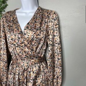 Leith satin wrap dress